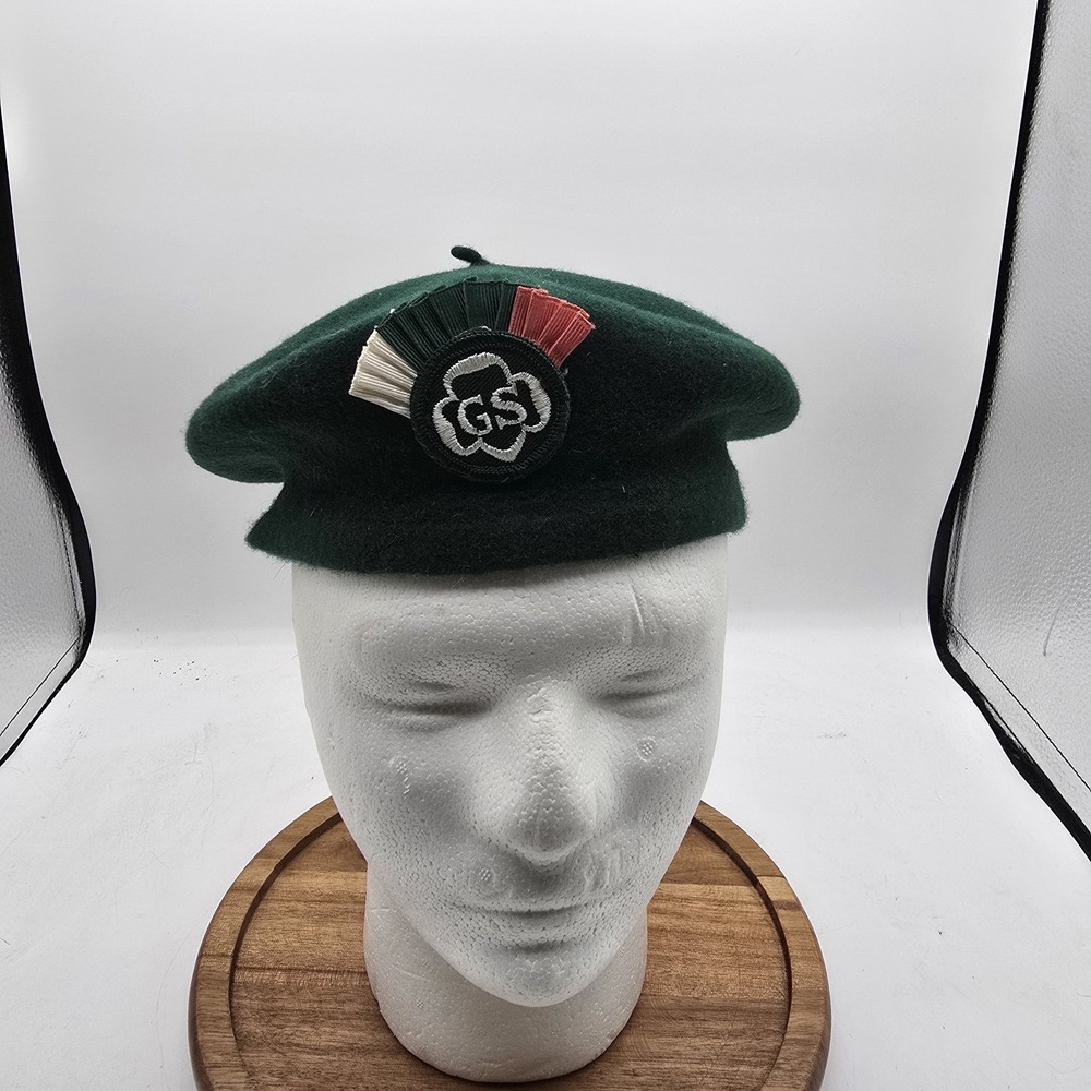 X3 Vintage Girl Scouts of America Green Berets Wool 1970's - Picture 2 of 9